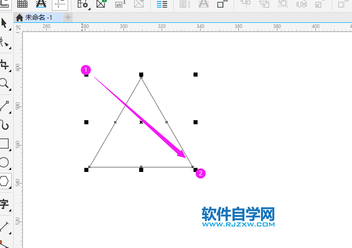 cdr畫(huà)三角形怎么控制邊長(zhǎng)